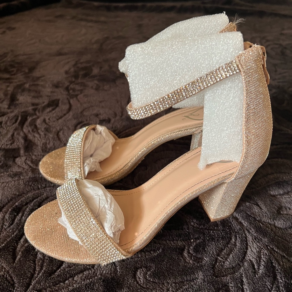 Windsor Glittering Gold Block Heels